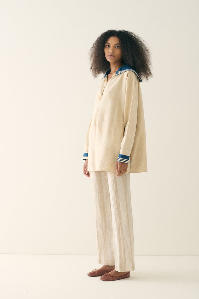 Hermès Striped Linen Trousers - Desert Vintage