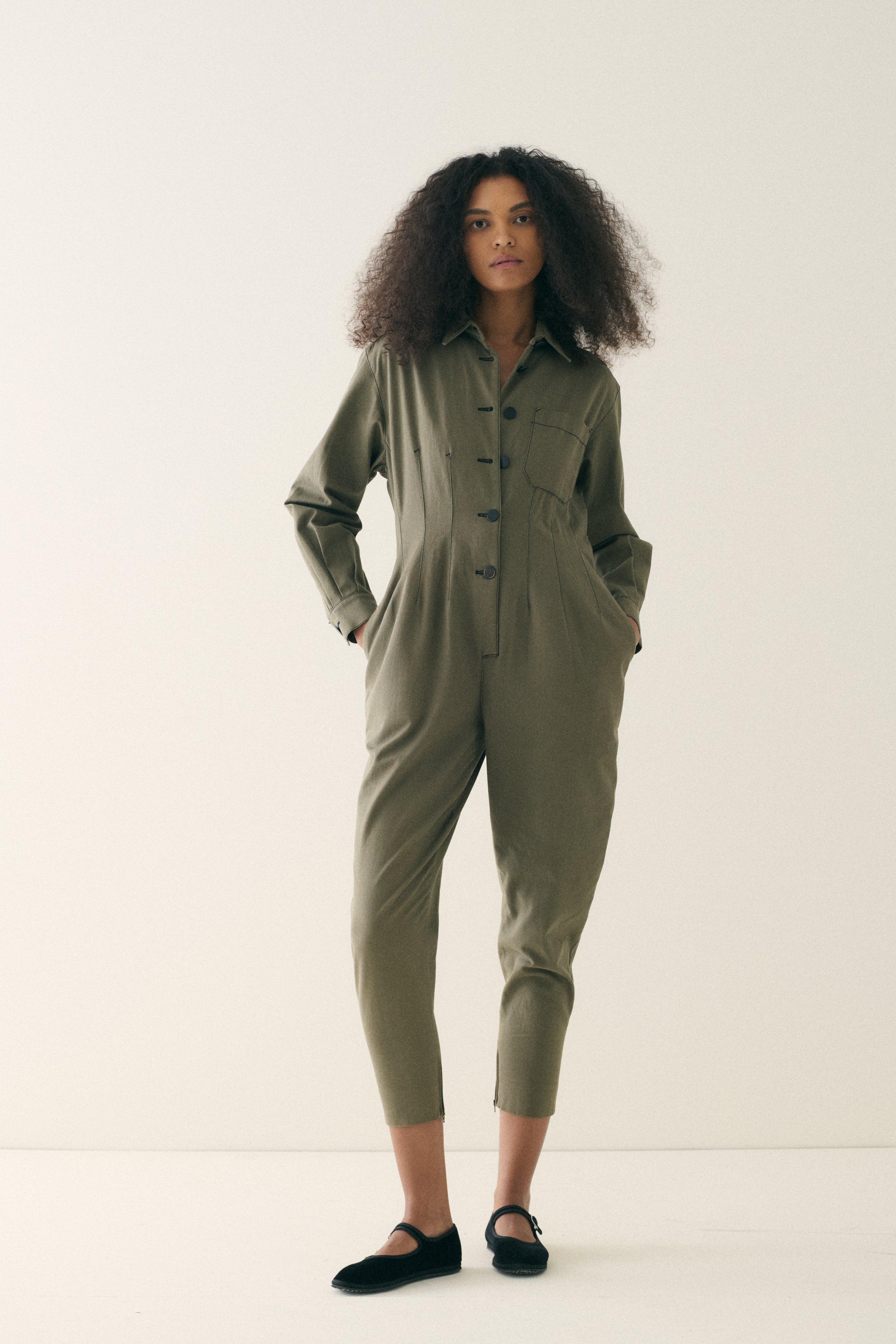 1980s JPG Olive Drab Jumpsuit - Desert Vintage