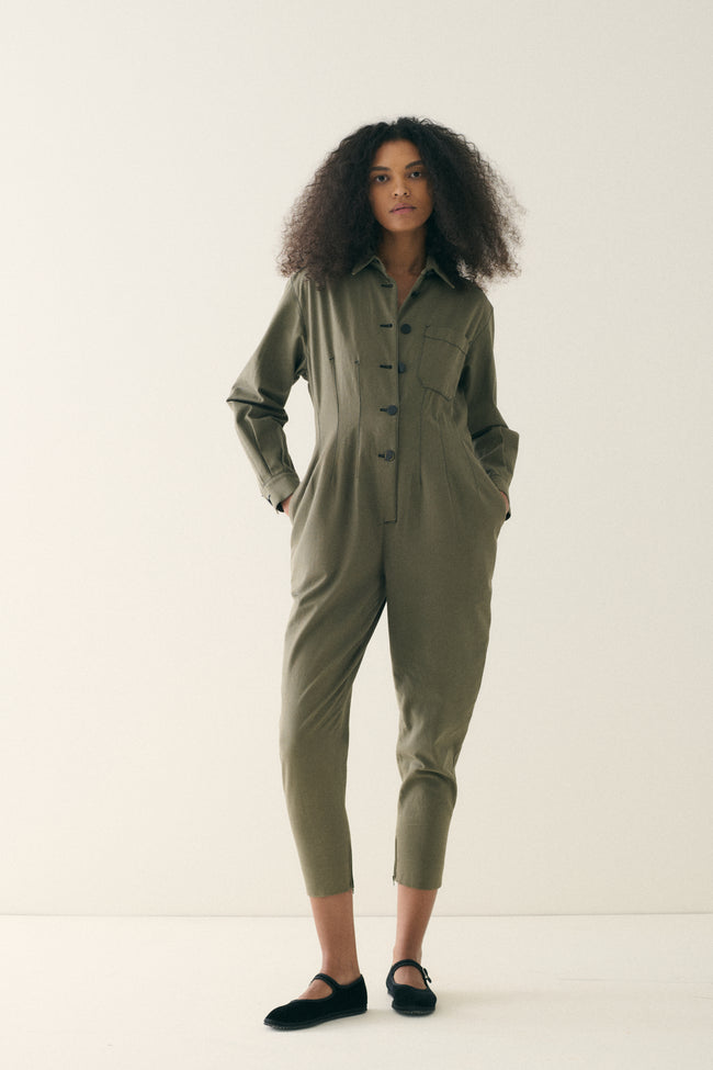 1980s JPG Olive Drab Jumpsuit - Desert Vintage