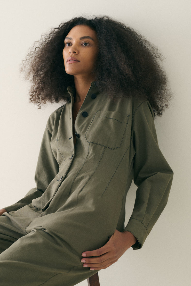 1980s JPG Olive Drab Jumpsuit - Desert Vintage