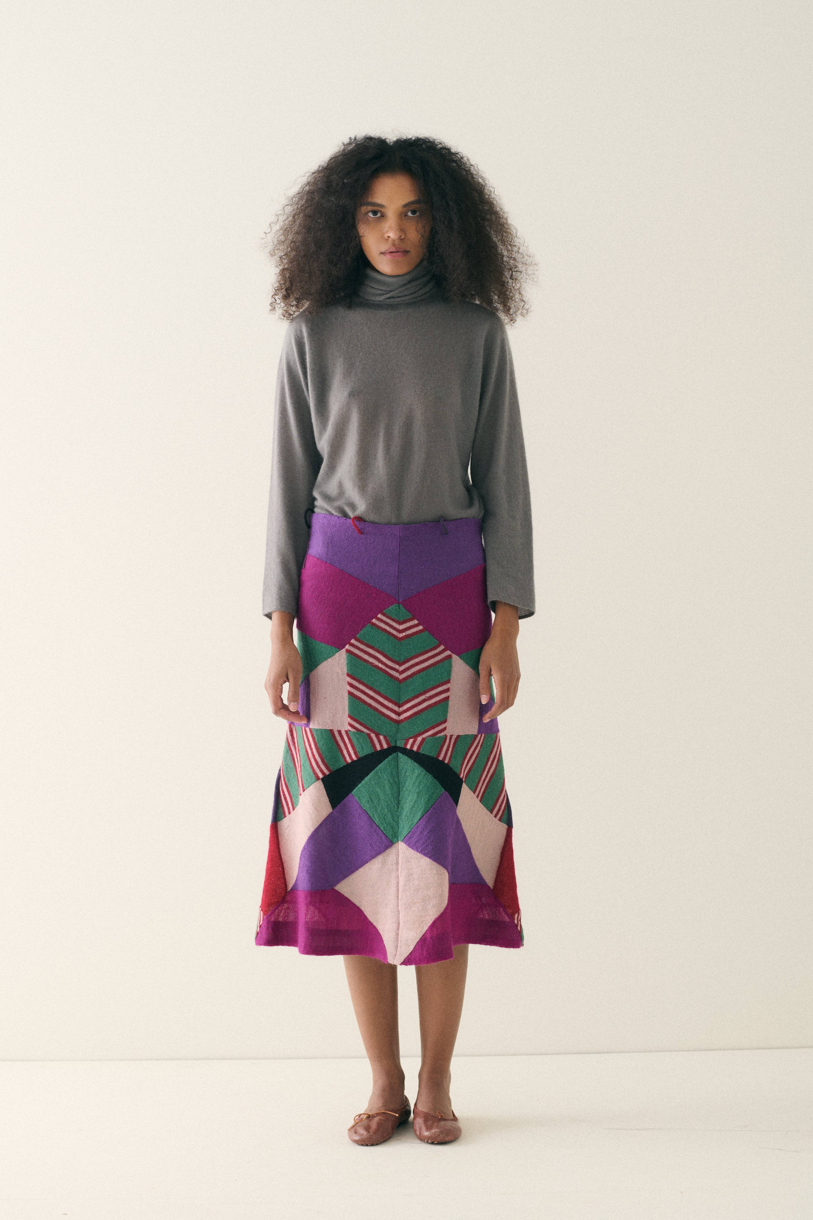Patchwork Wool Skirt - Desert Vintage