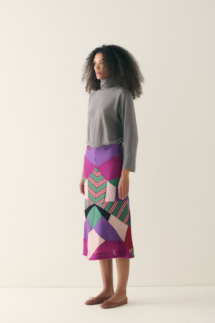 Patchwork Wool Skirt - Desert Vintage