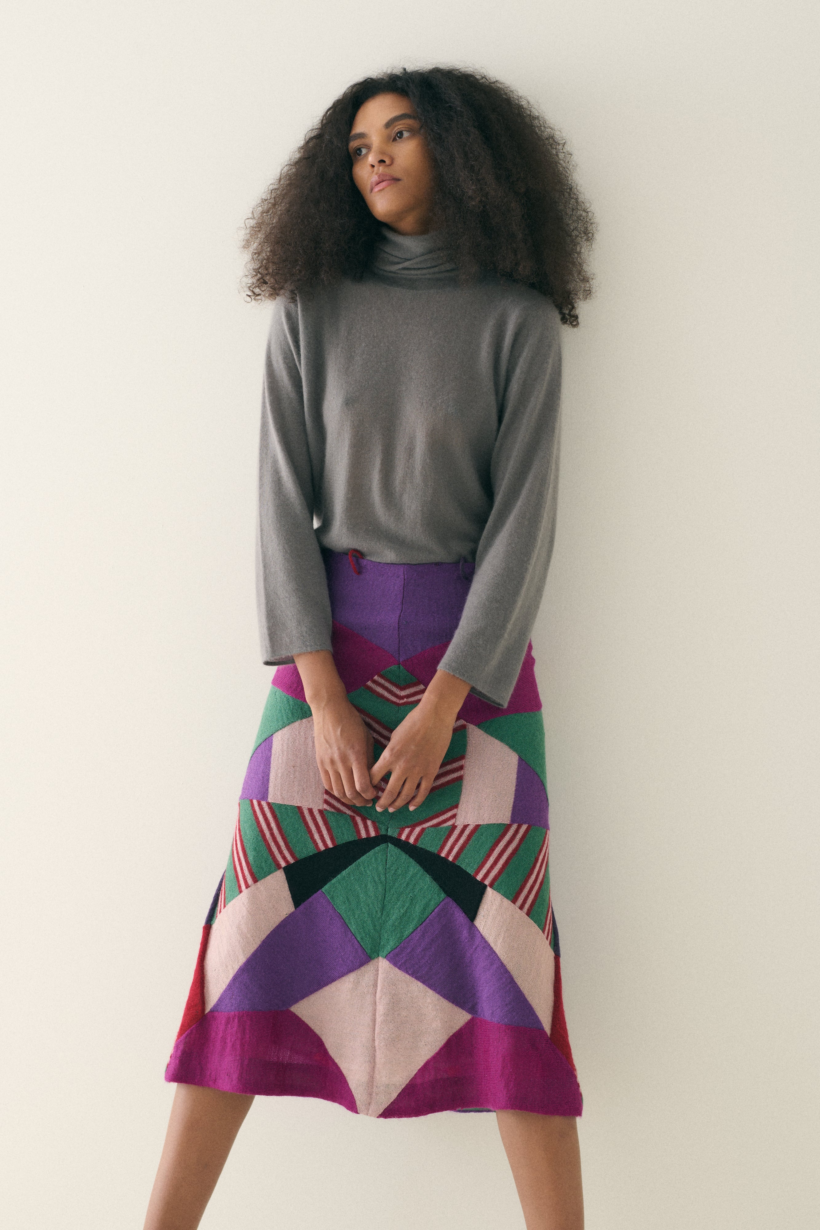 Patchwork Wool Skirt - Desert Vintage
