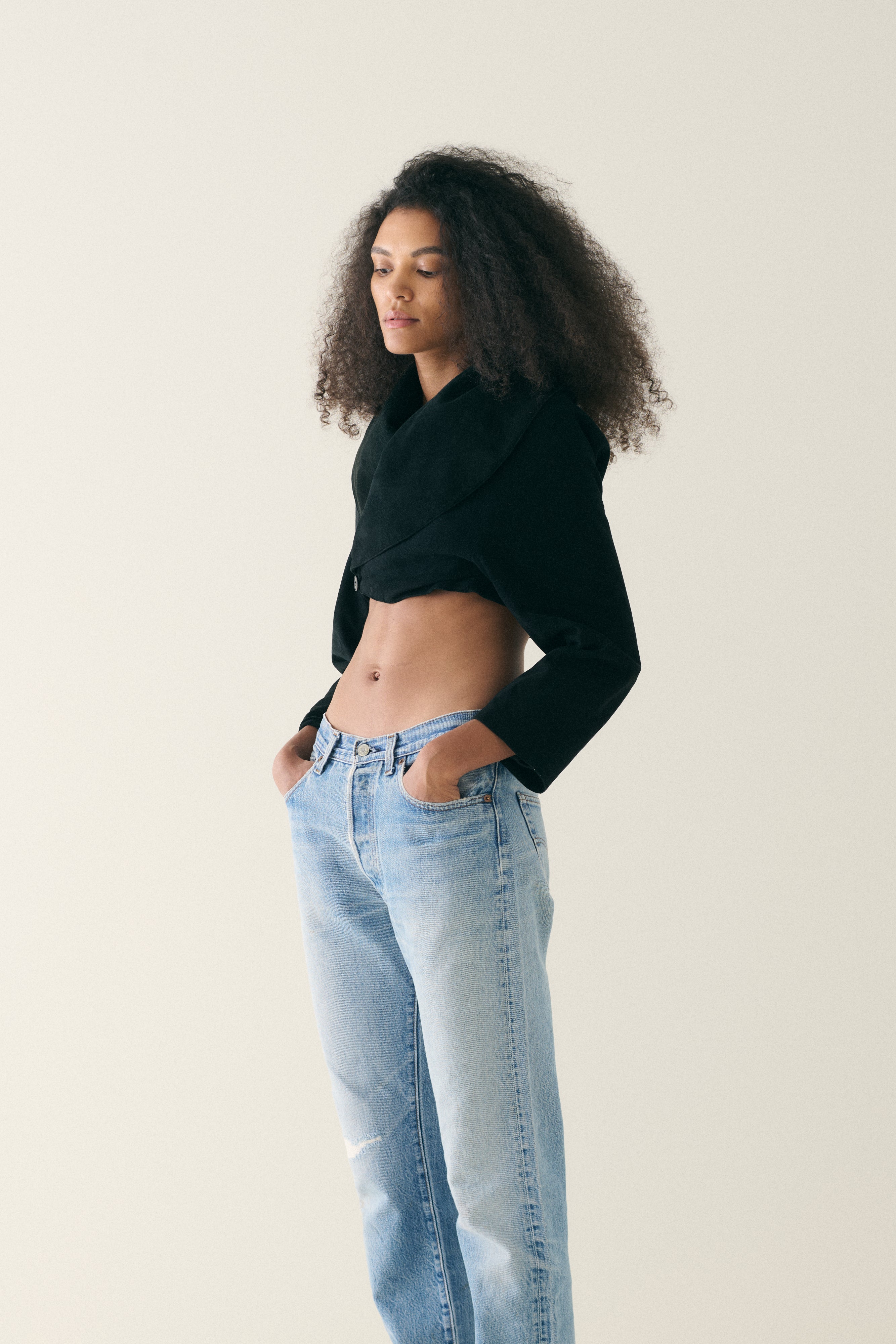 aw 1989 Alaïa Suede Cropped Coat - Desert Vintage