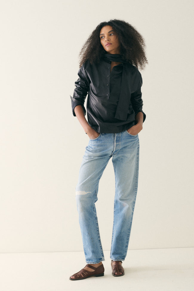 YSL Lambskin Leather Blouse - Desert Vintage