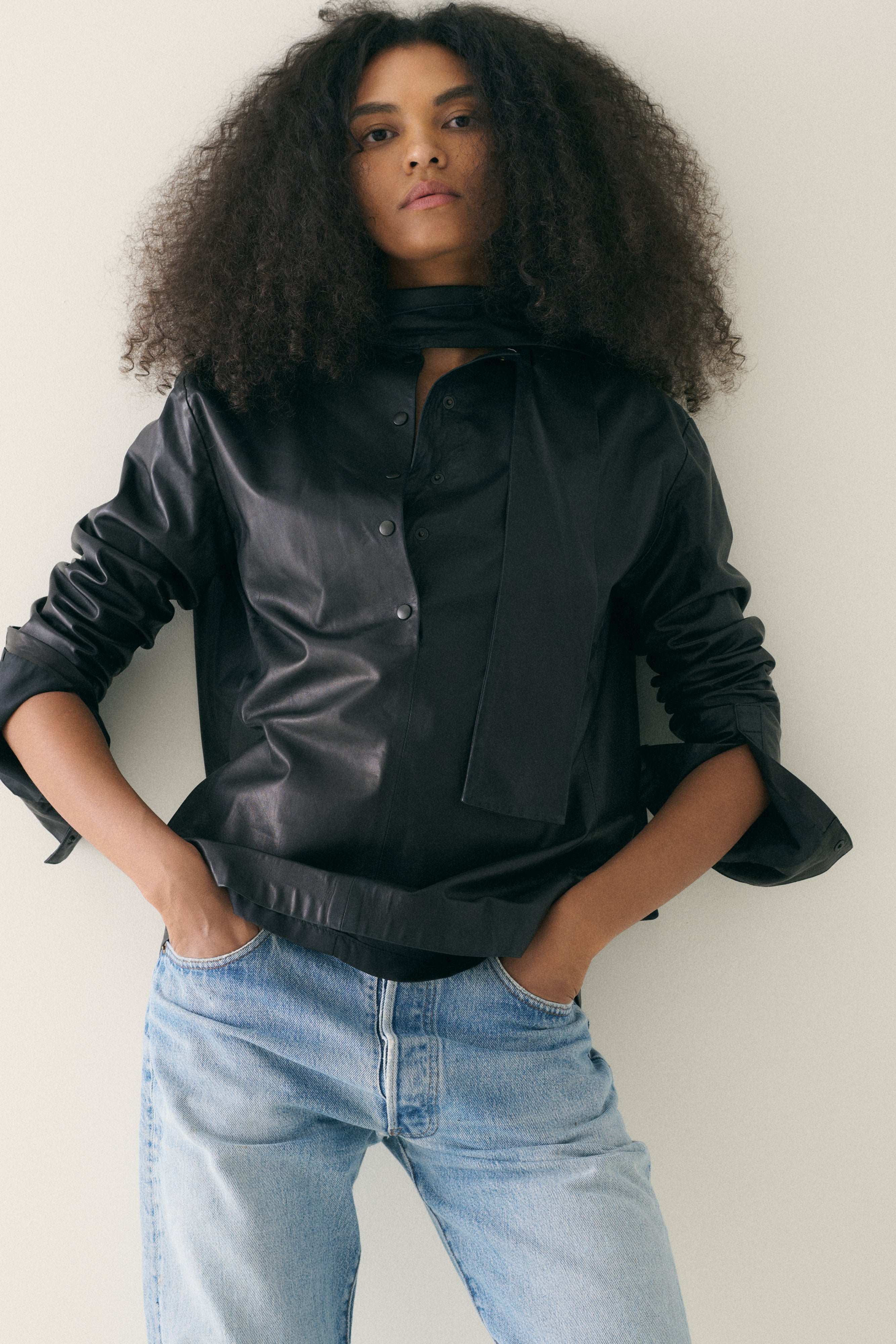 YSL Lambskin Leather Blouse - Desert Vintage