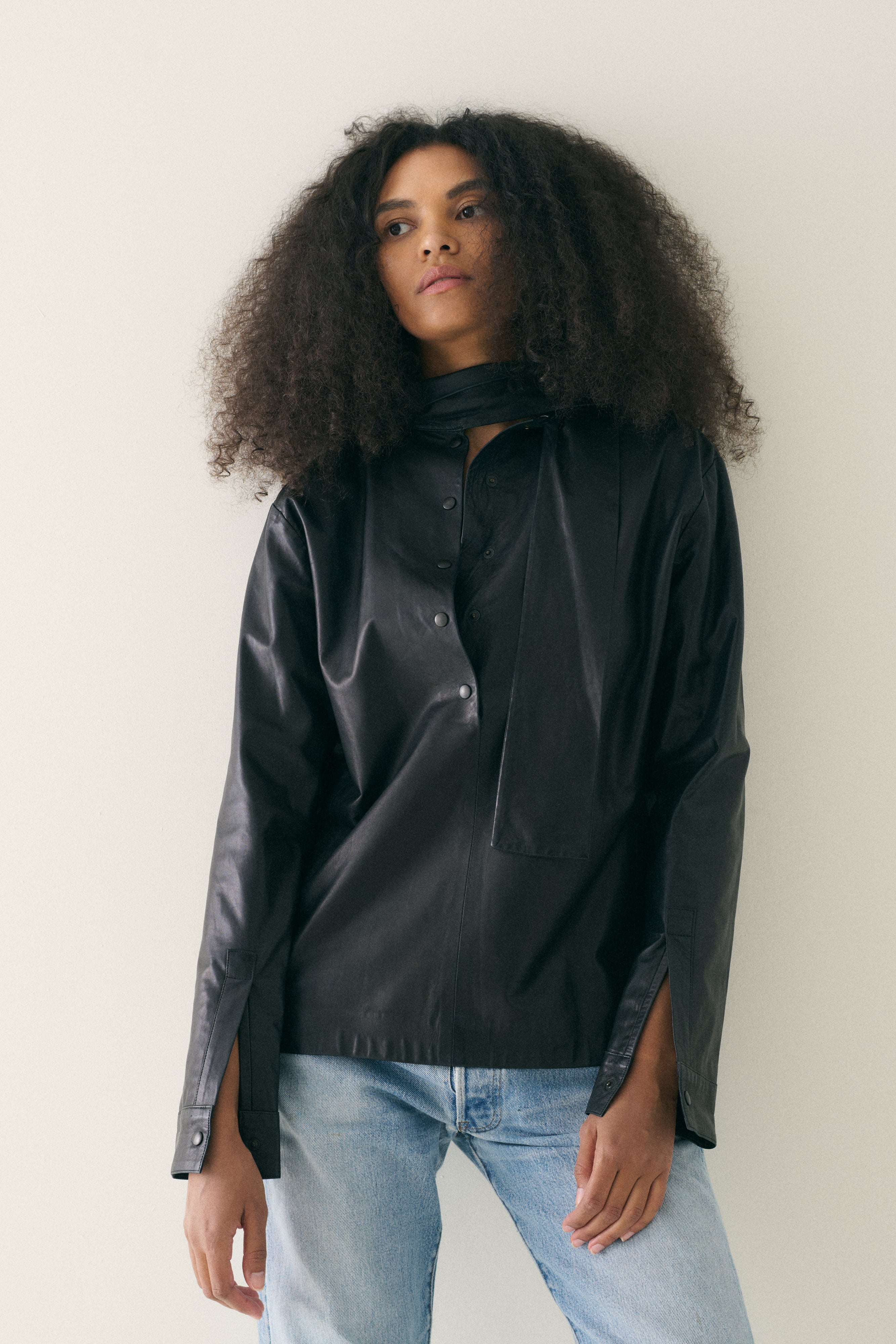 YSL Lambskin Leather Blouse - Desert Vintage