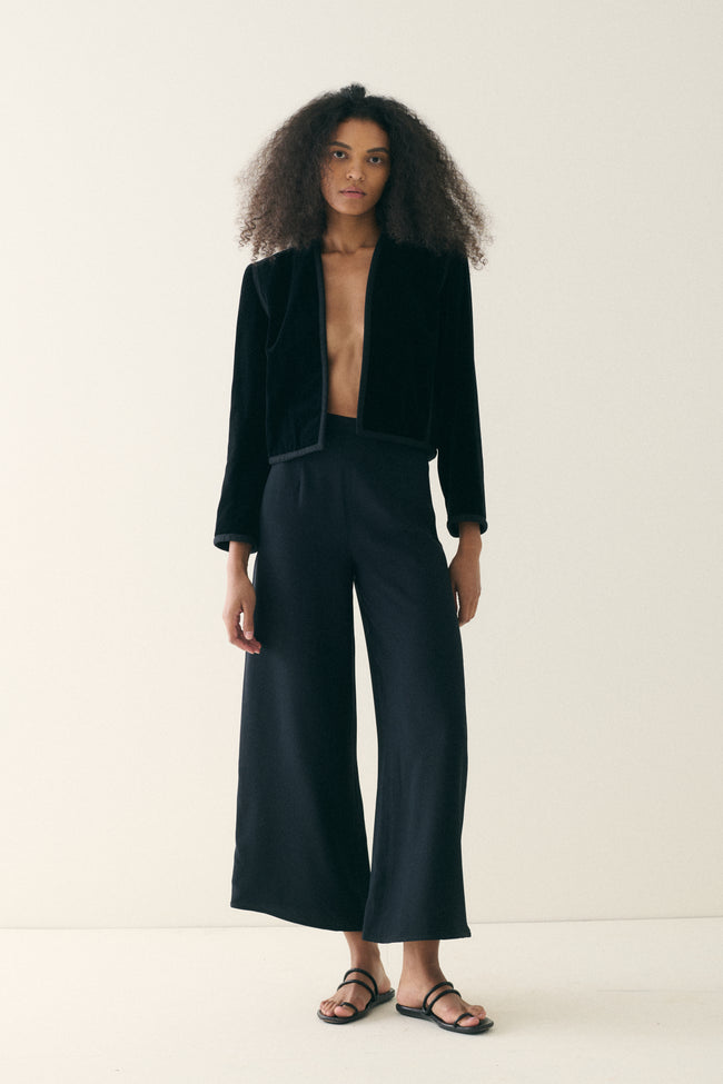 YSL Cropped Velvet Jacket - Desert Vintage