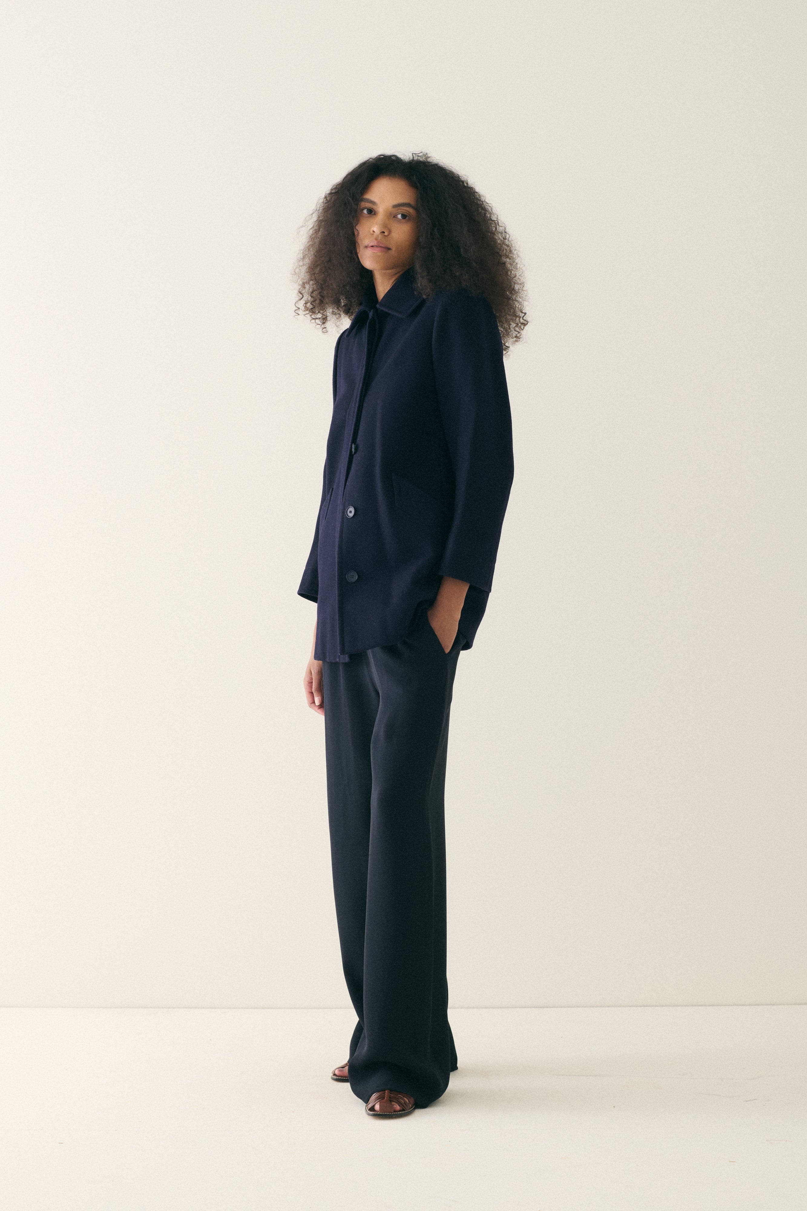 Ysl Navy Wool Coat - Desert Vintage