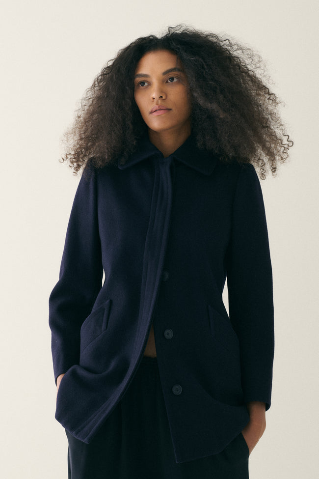 Ysl Navy Wool Coat - Desert Vintage