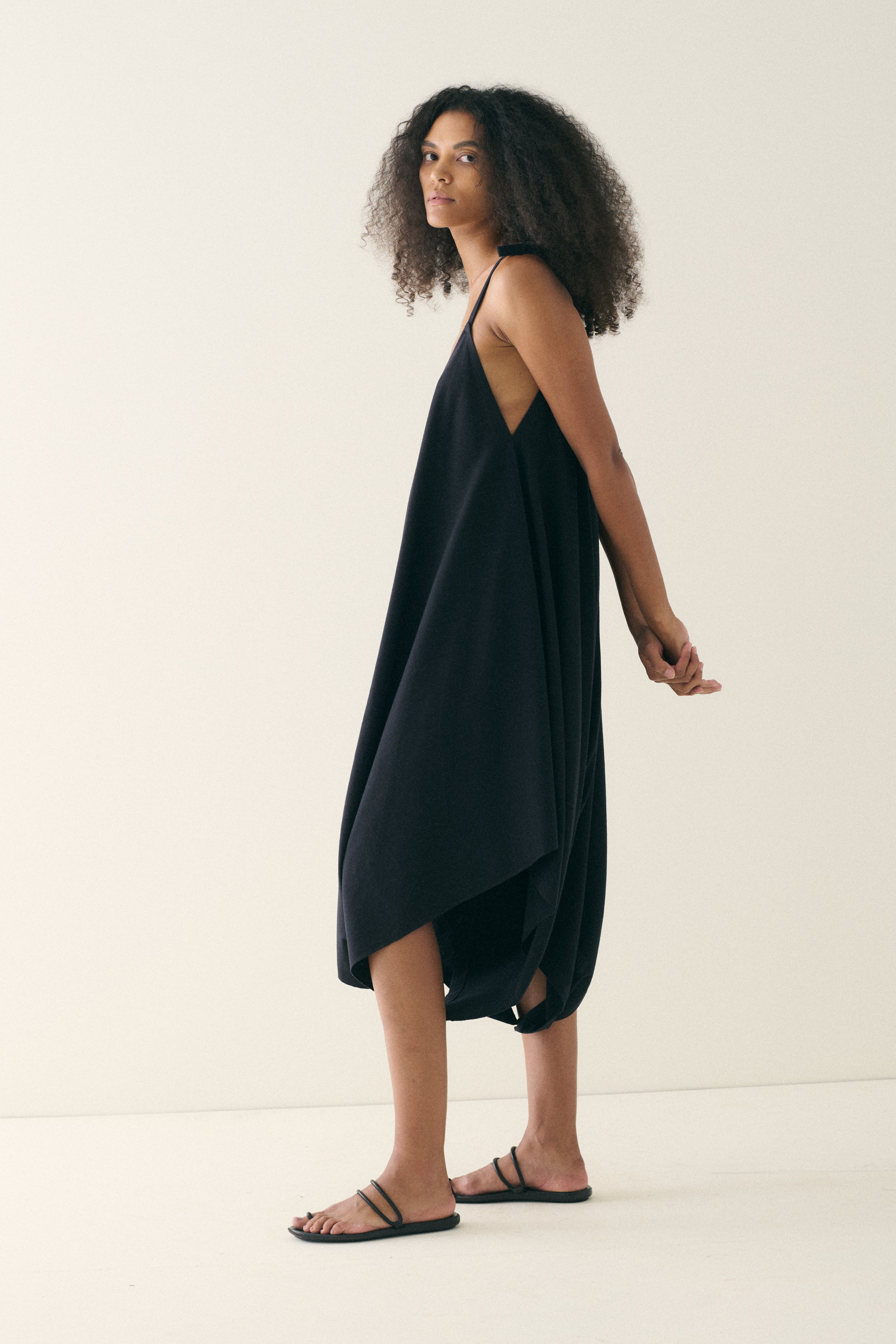 Black Suited Wool Jumpsuit - Desert Vintage