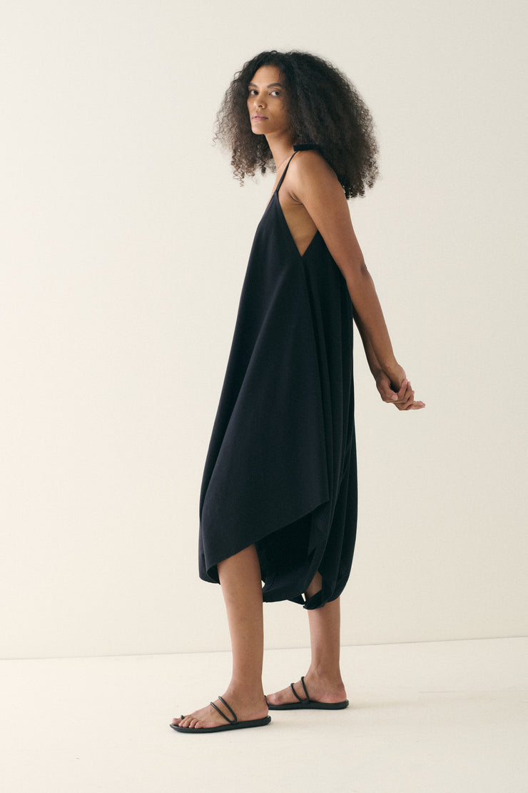 Black Suited Wool Jumpsuit - Desert Vintage