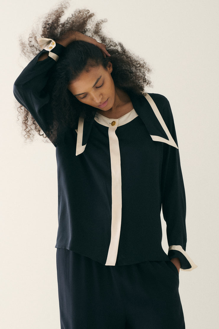Chanel Silk Sailor Blouse - Desert Vintage