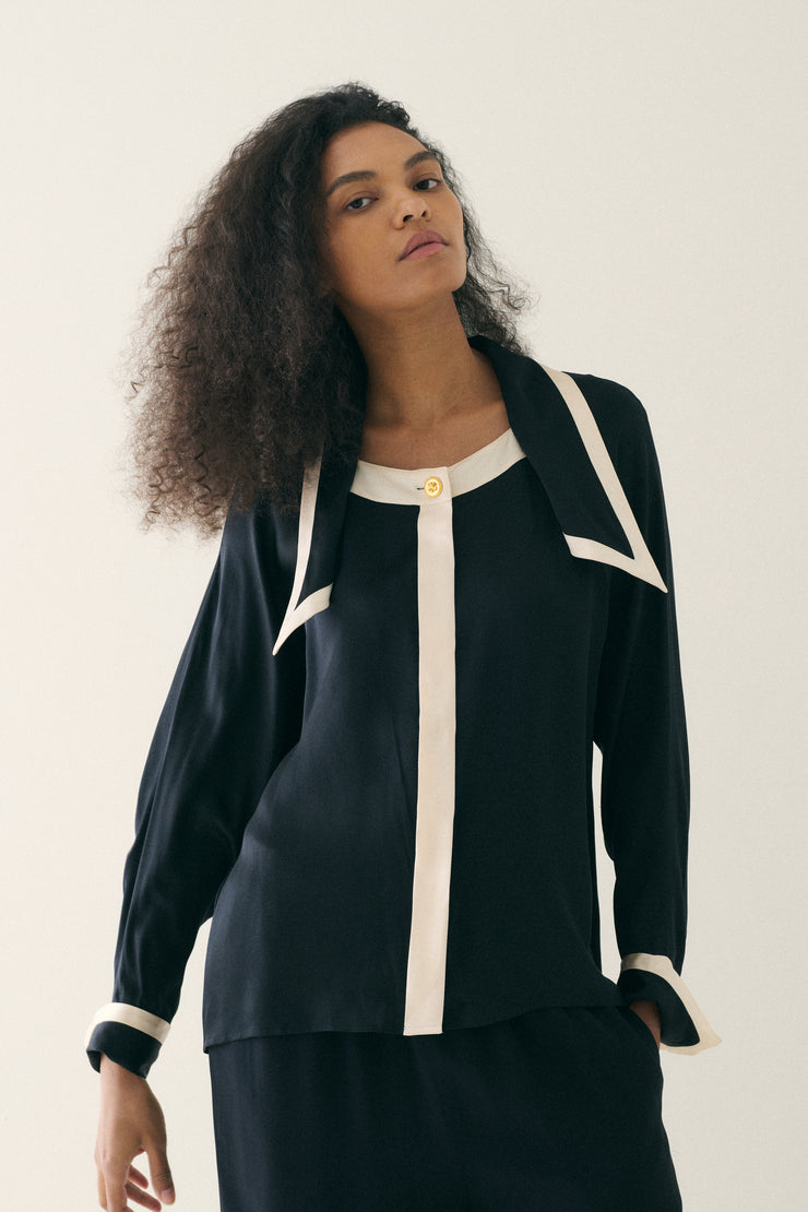 Chanel Silk Sailor Blouse - Desert Vintage