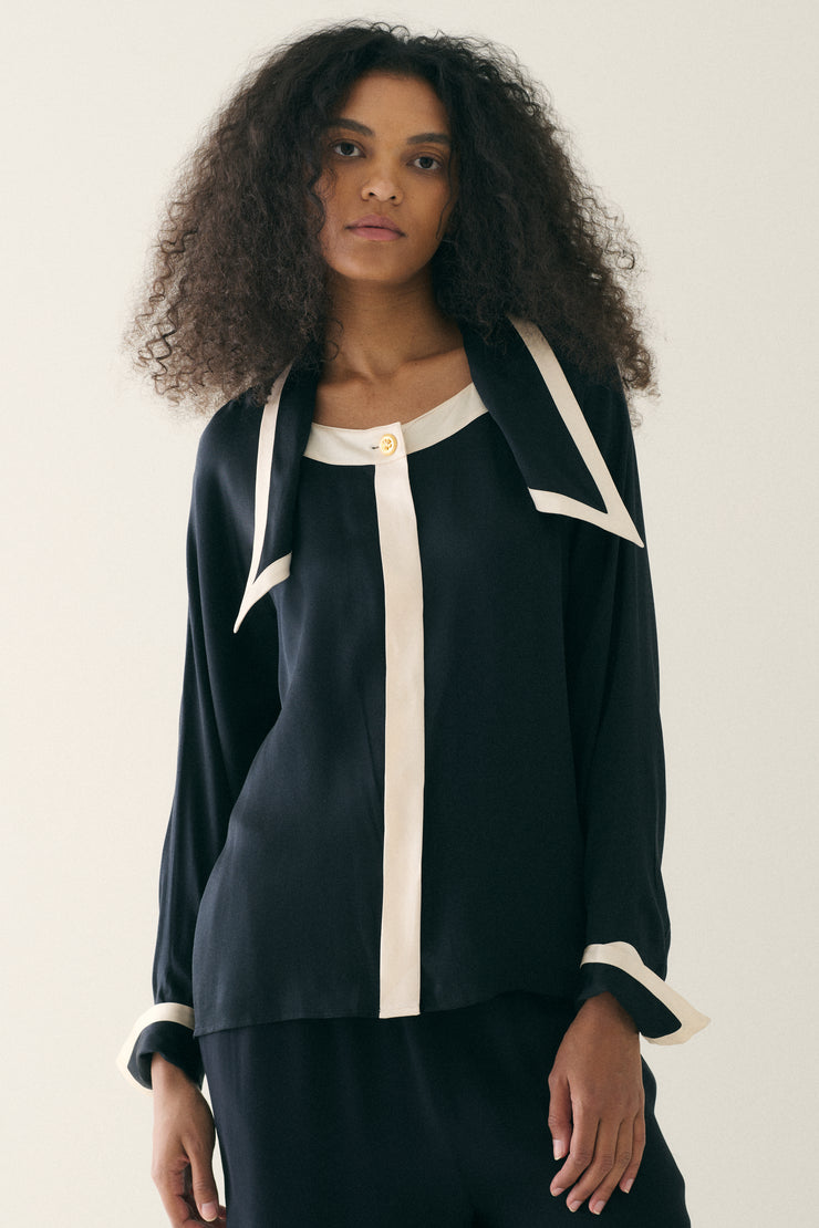 Chanel Silk Sailor Blouse - Desert Vintage