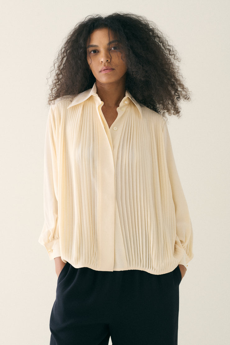 Dior Pleated Silk Blouse - Desert Vintage