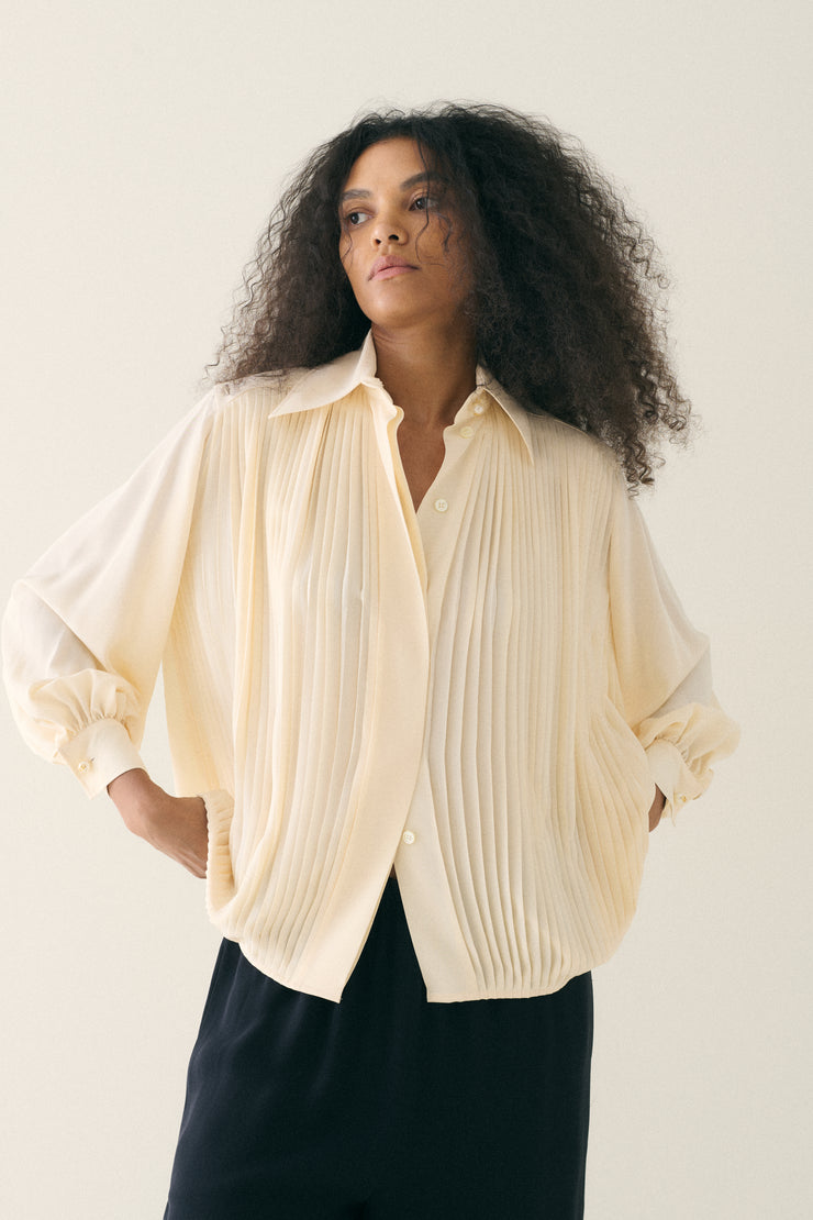 Dior Pleated Silk Blouse - Desert Vintage