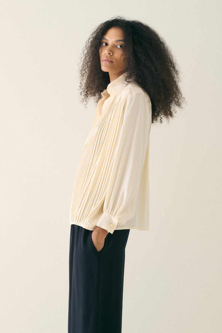 Dior Pleated Silk Blouse - Desert Vintage