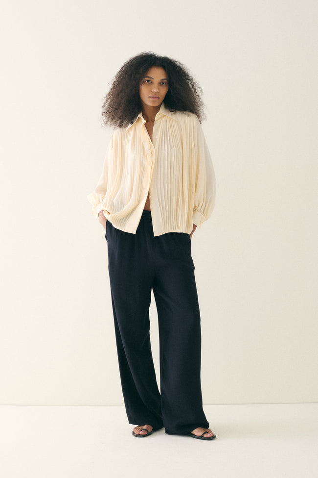 Dior Pleated Silk Blouse - Desert Vintage