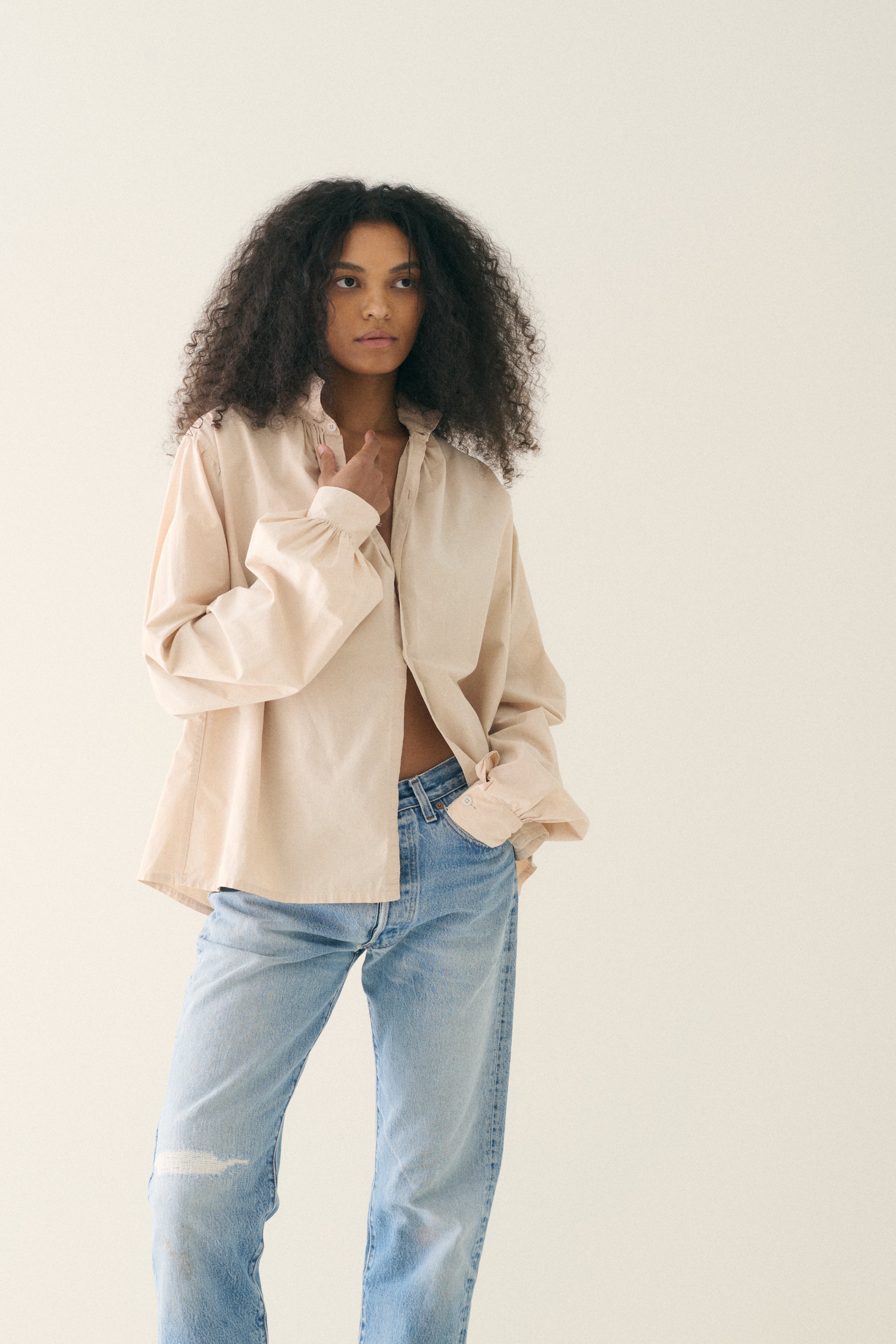 Ecru Cotton Swing Top - Desert Vintage