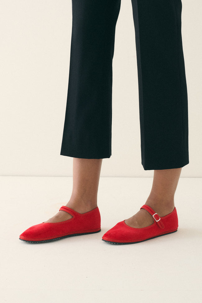 Vibi Venezia Velvet Mary Janes - Rosso - Desert Vintage