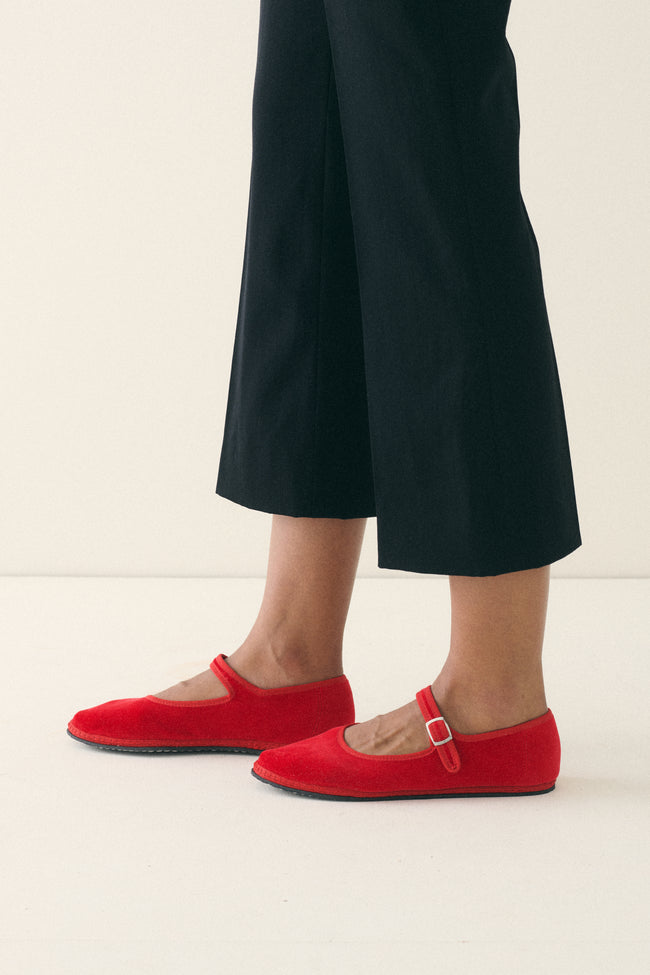 Vibi Venezia Velvet Mary Janes - Rosso - Desert Vintage