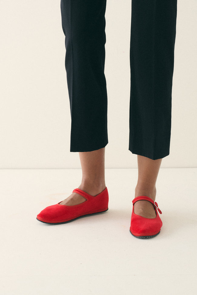 Vibi Venezia Velvet Mary Janes - Rosso - Desert Vintage
