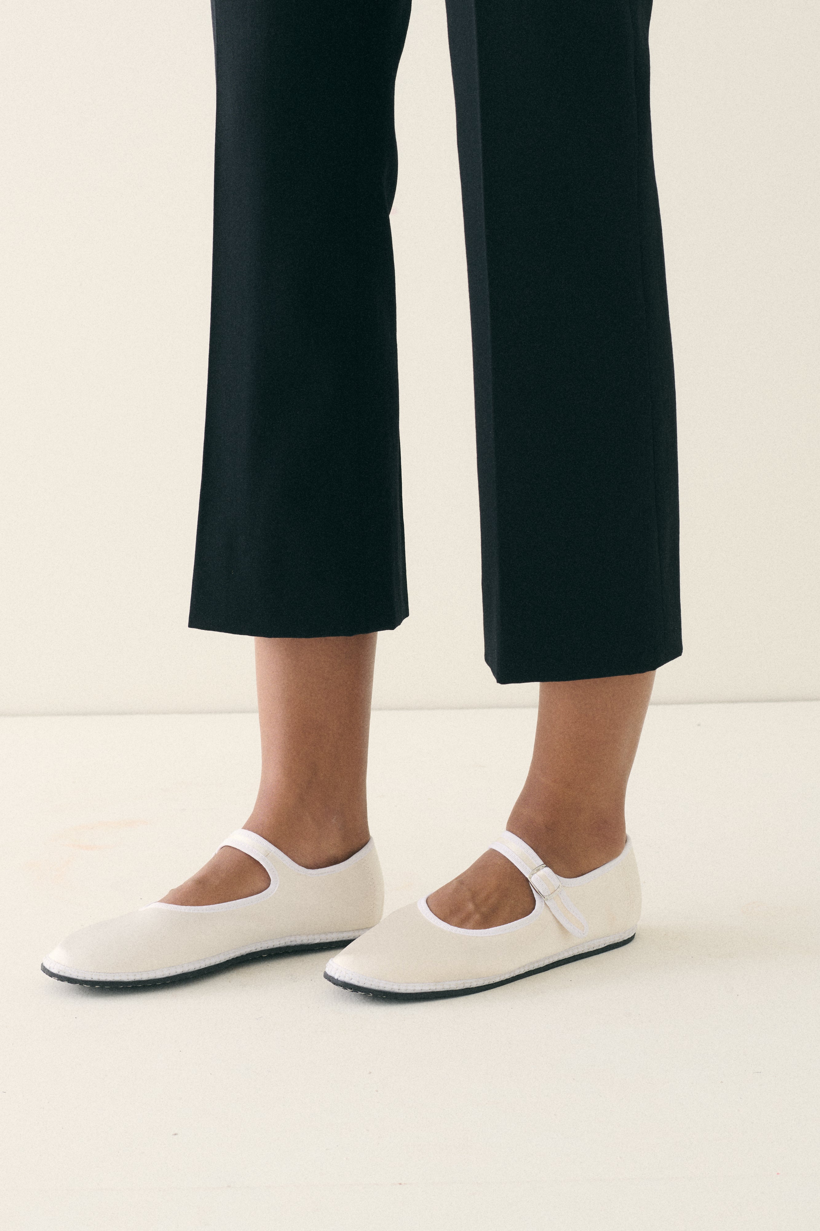 Vibi Venezia Satin Mary Janes - Snow - Desert Vintage