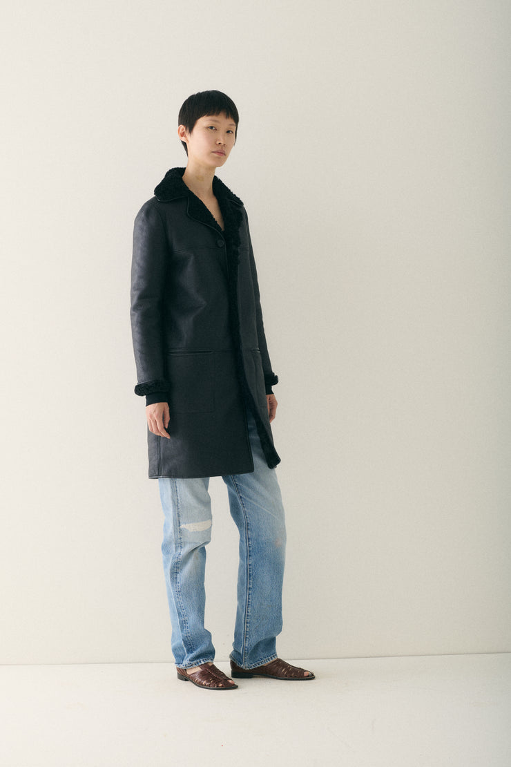 Saint Laurent Leather and Shearling Coat - Desert Vintage