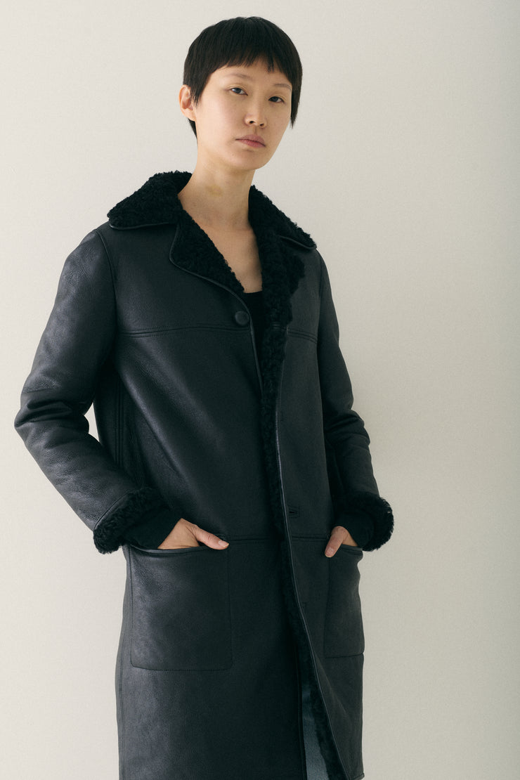 Saint Laurent Leather and Shearling Coat - Desert Vintage