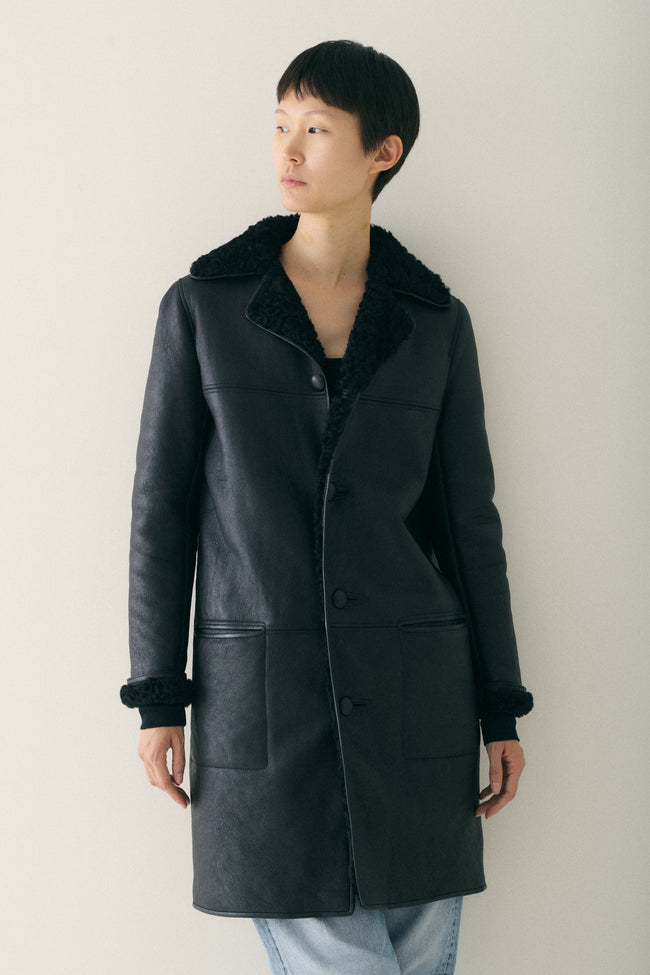 Saint Laurent Leather and Shearling Coat - Desert Vintage