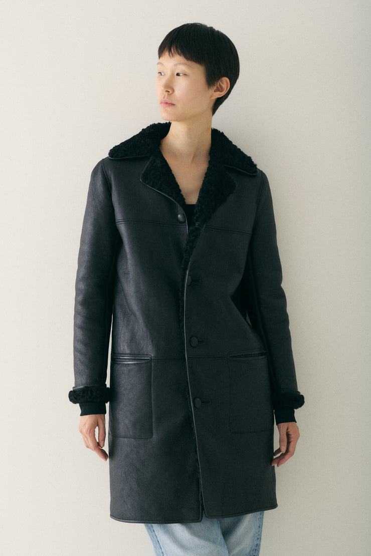 Saint Laurent Leather and Shearling Coat - Desert Vintage