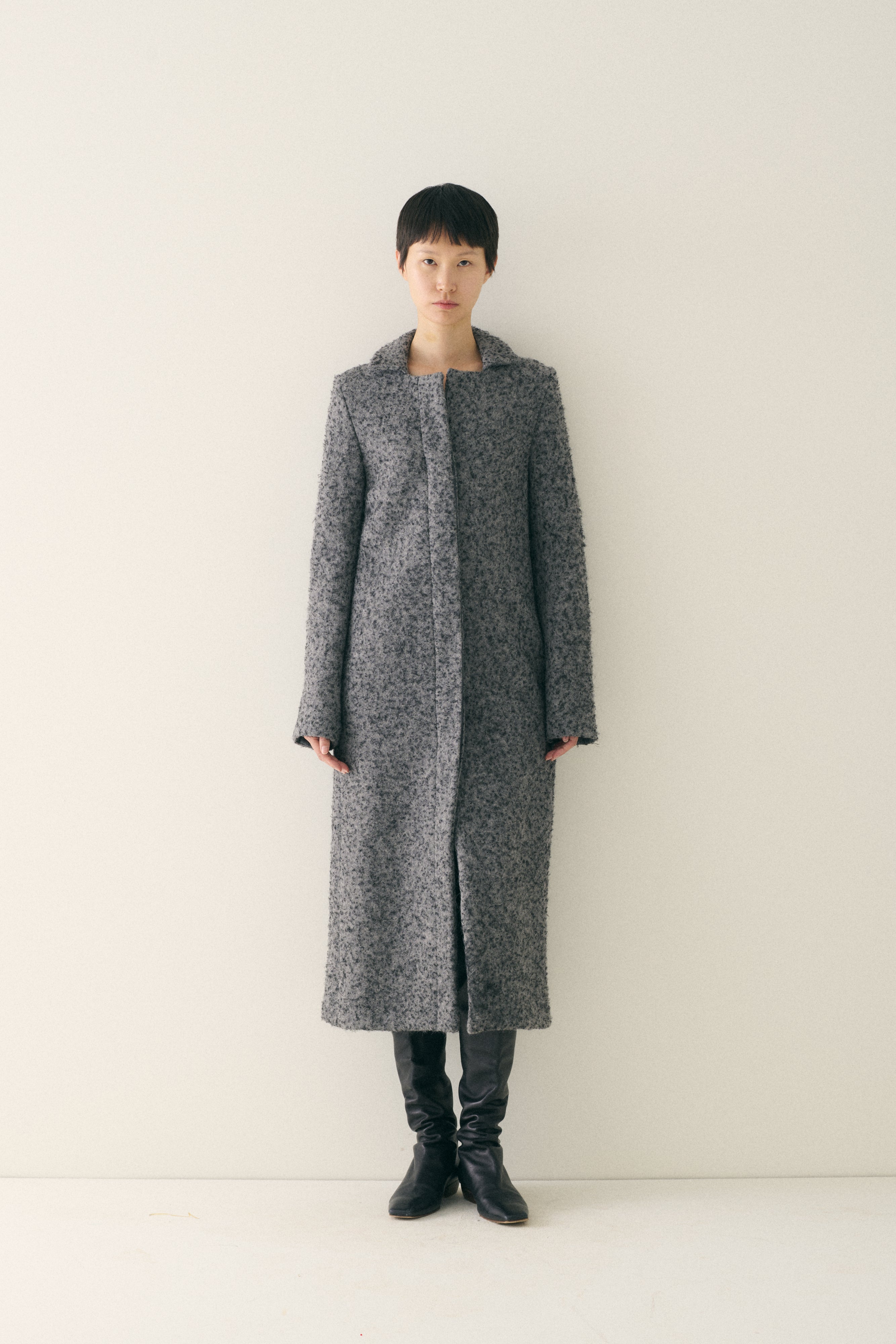 Ss 1999 Yeohlee Grey Long Overcoat - Desert Vintage