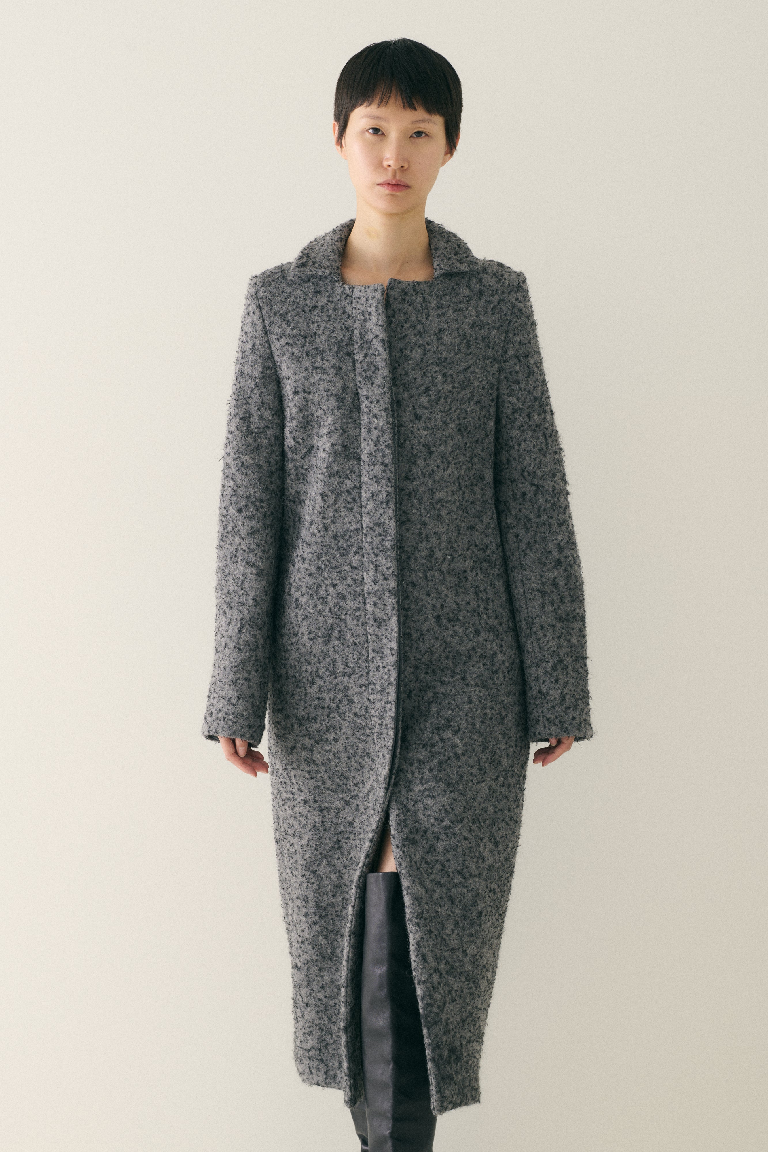 Ss 1999 Yeohlee Grey Long Overcoat - Desert Vintage