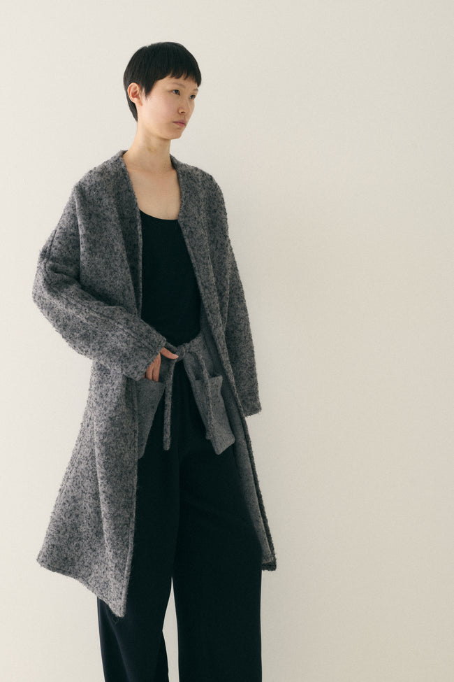 Yeohlee Marled Grey Belted Cardigan - Desert Vintage