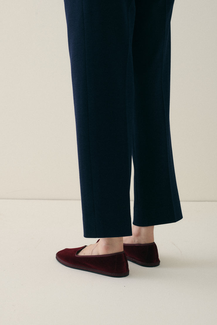 Vibi Venezia Velvet Loafers - Bordeaux - Desert Vintage