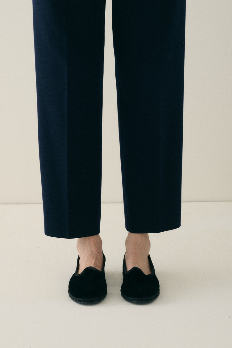 Vibi Venezia Velvet Loafers - Nero - Desert Vintage