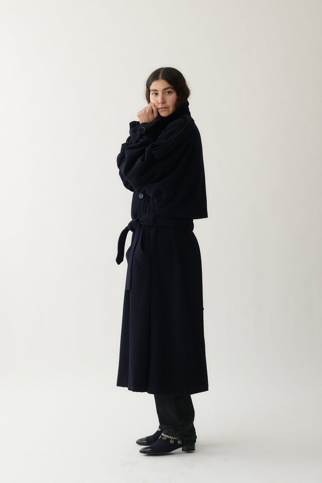 Givenchy Navy Wool Trench - Desert Vintage