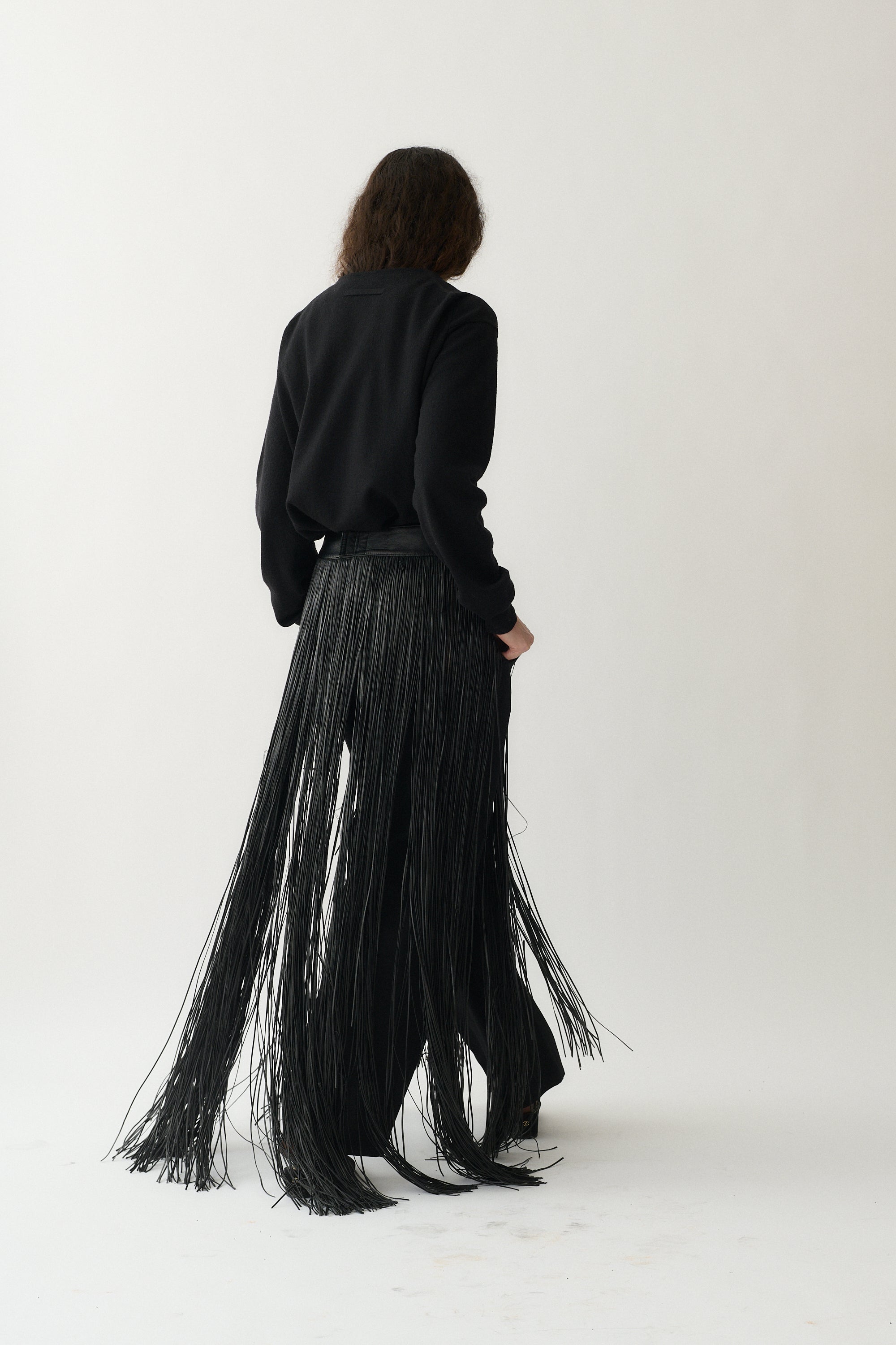 Italian Leather Fringe Skirt - Desert Vintage