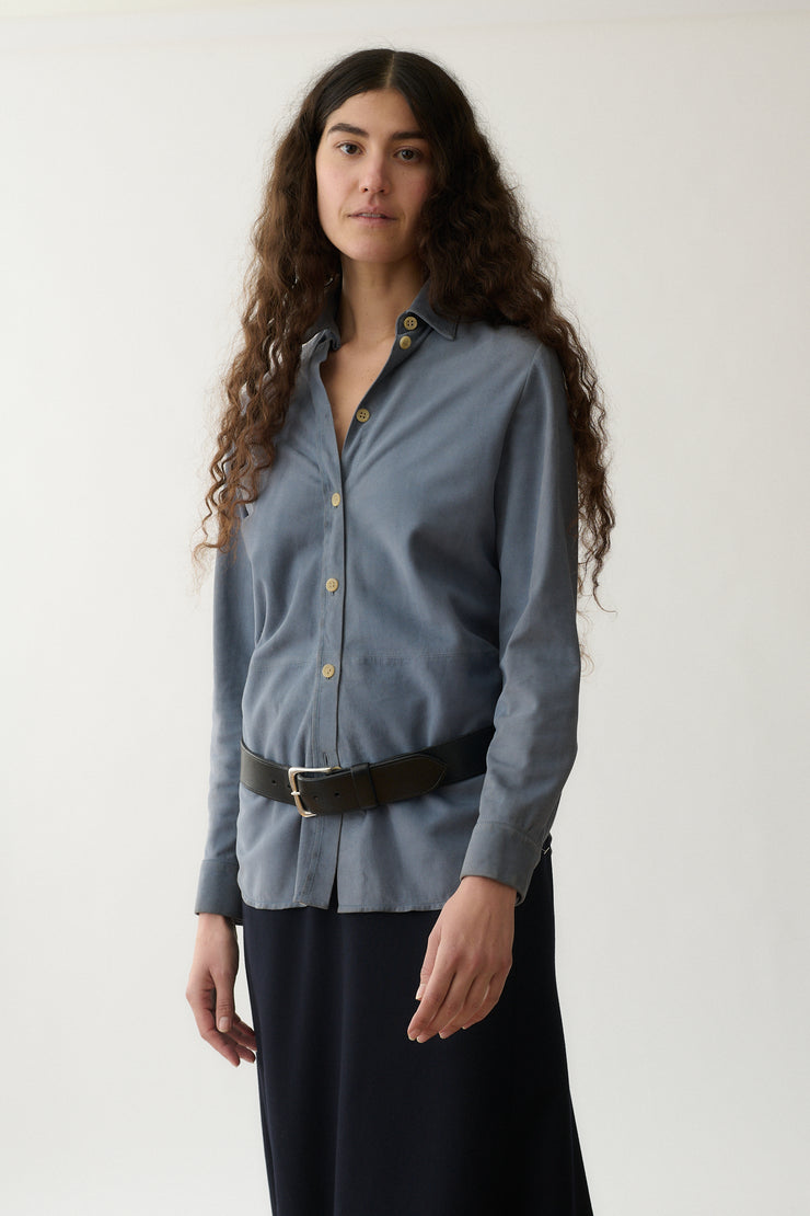 Loewe Blue Suede Blouse - Desert Vintage