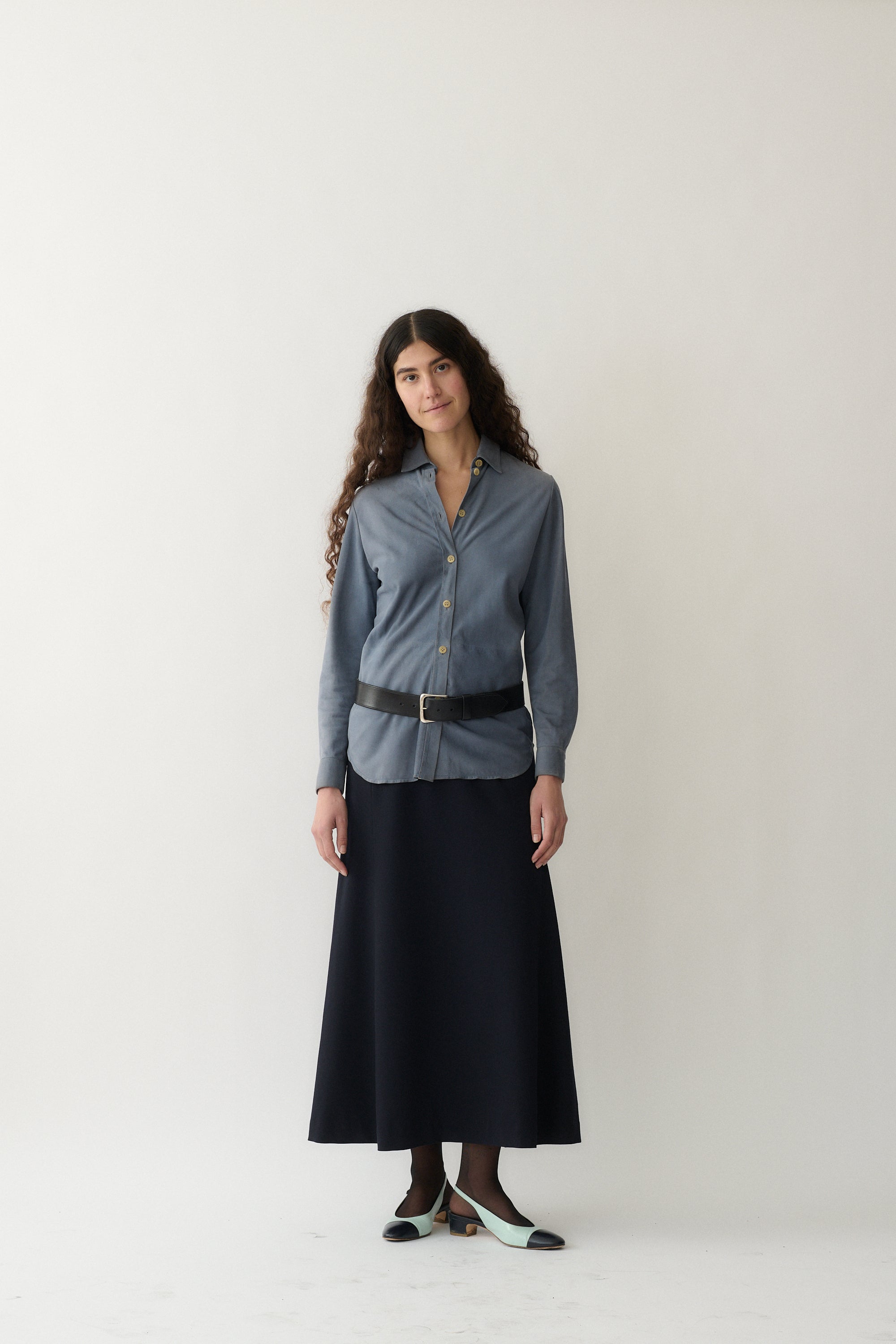 Loewe Blue Suede Blouse - Desert Vintage