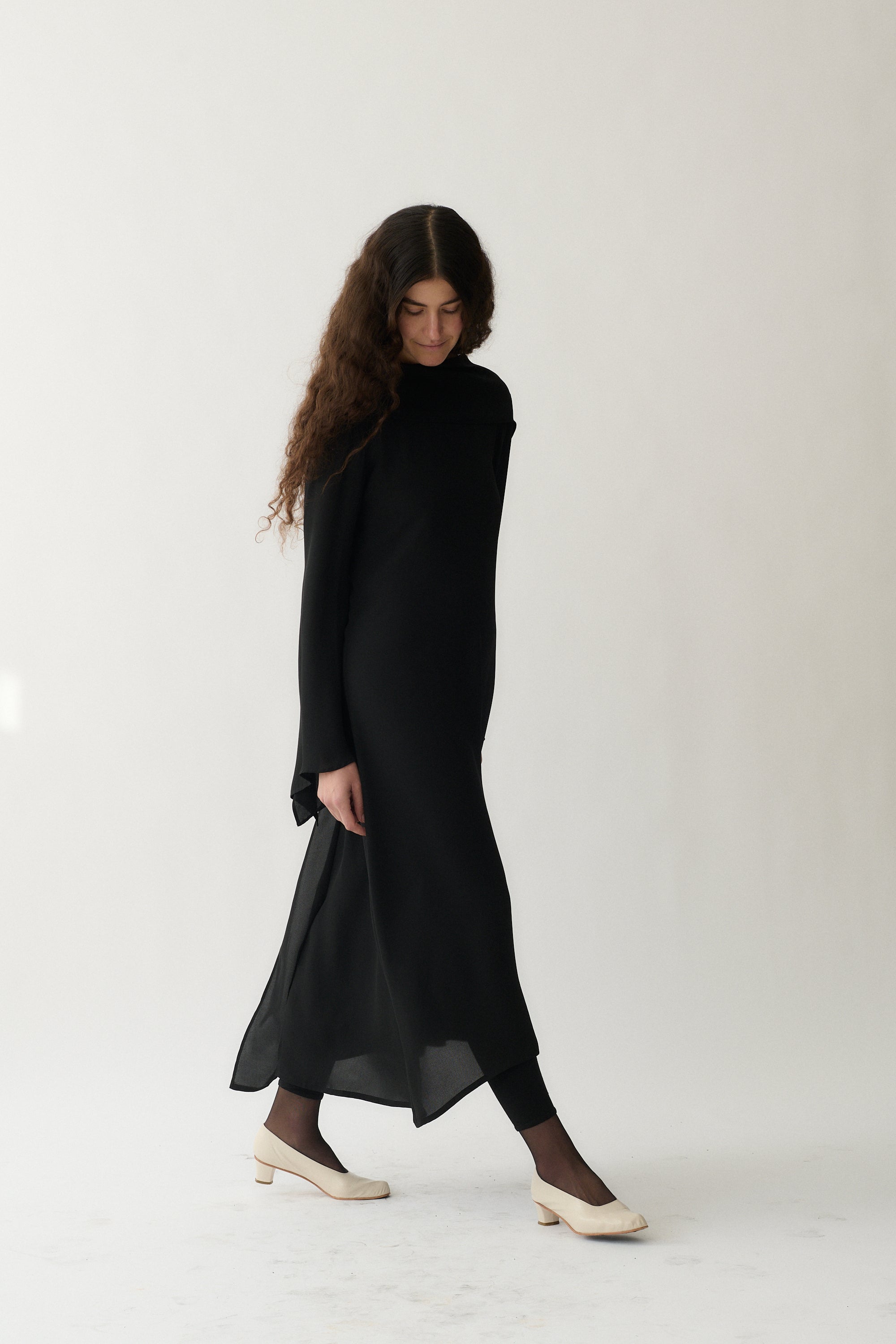 Yohji Yamamoto Black Chiffon Dress - Desert Vintage