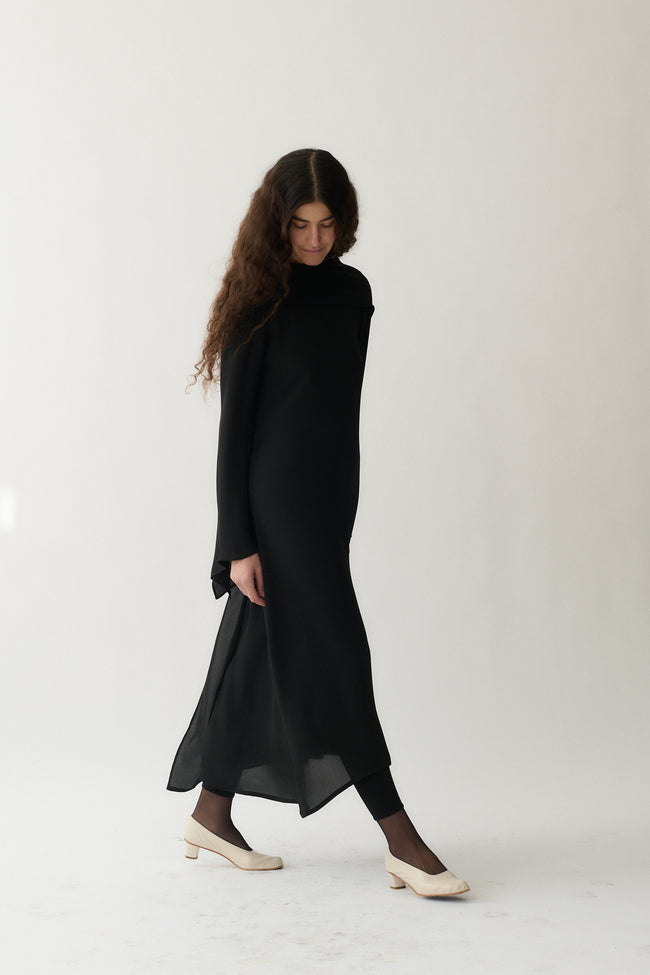 Yohji Yamamoto Black Chiffon Dress - Desert Vintage