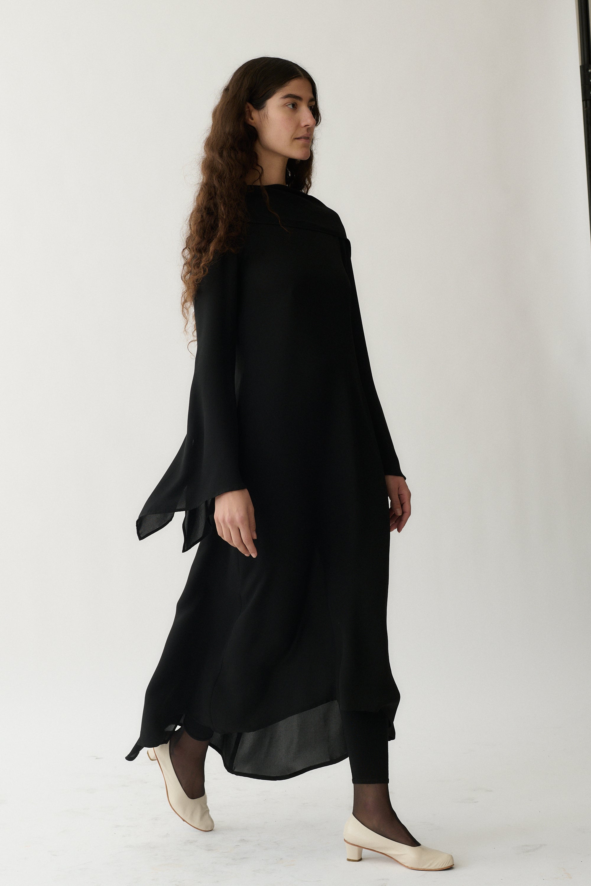 Yohji Yamamoto Black Chiffon Dress - Desert Vintage