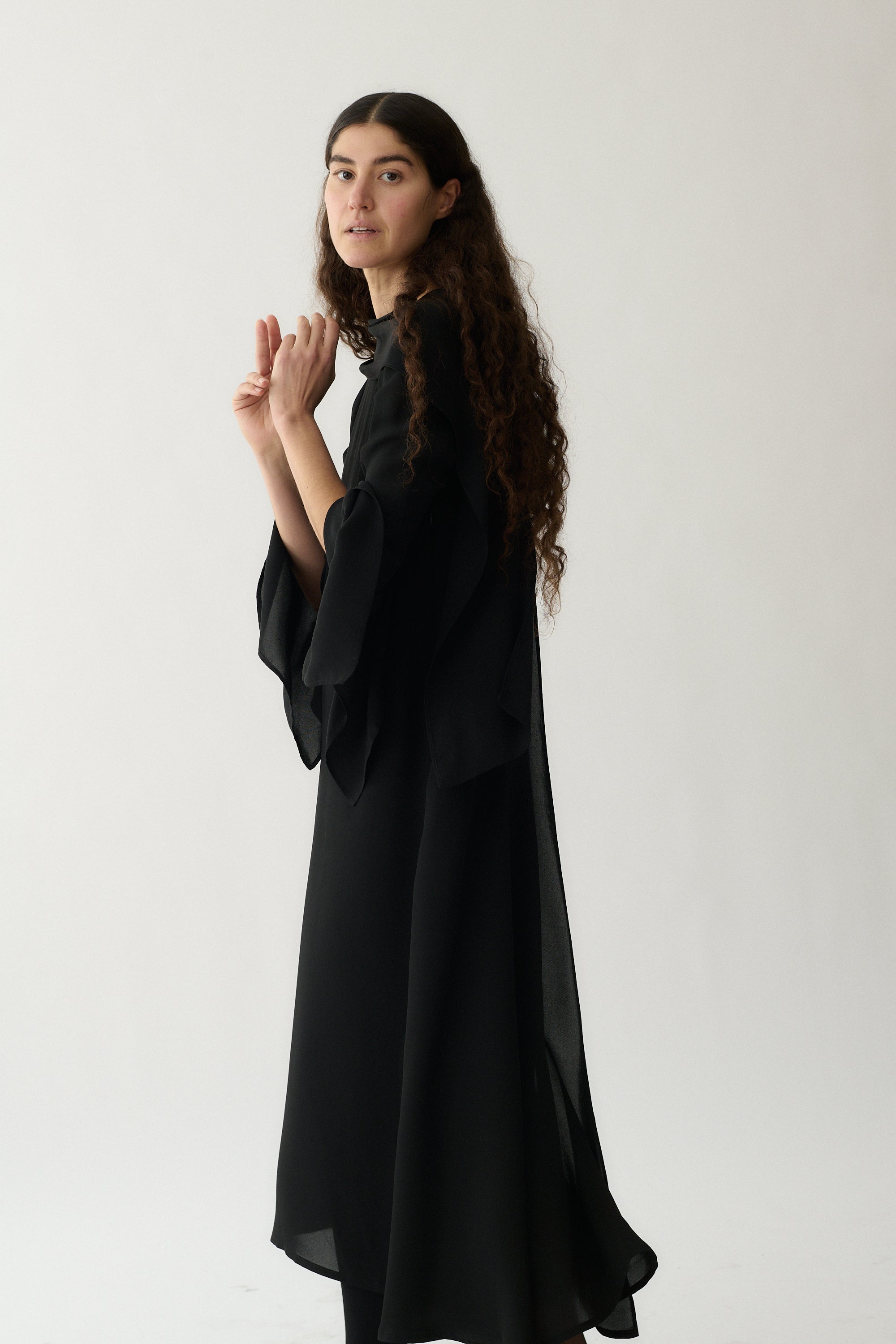 Yohji Yamamoto Black Chiffon Dress - Desert Vintage
