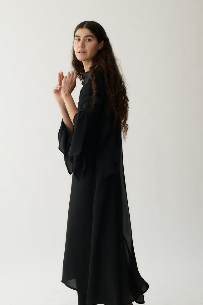 Yohji Yamamoto Black Chiffon Dress - Desert Vintage