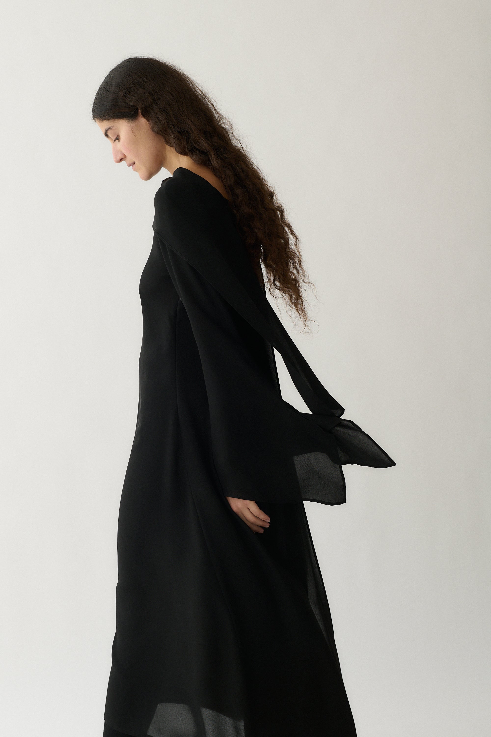 Yohji Yamamoto Black Chiffon Dress - Desert Vintage