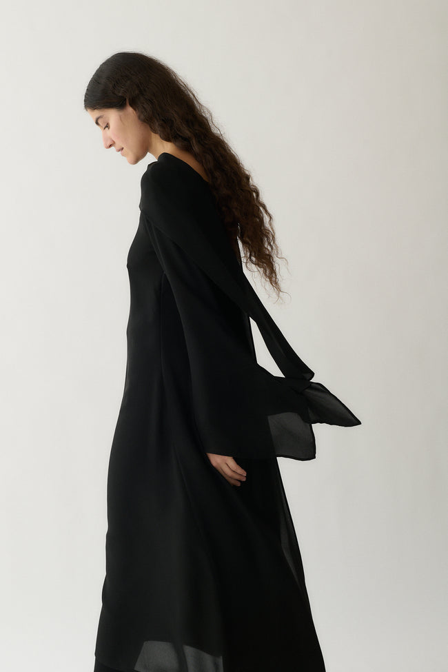 Yohji Yamamoto Black Chiffon Dress - Desert Vintage