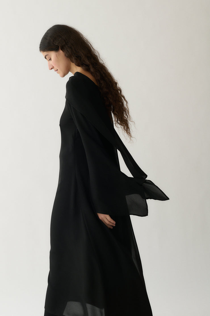 Yohji Yamamoto Black Chiffon Dress - Desert Vintage