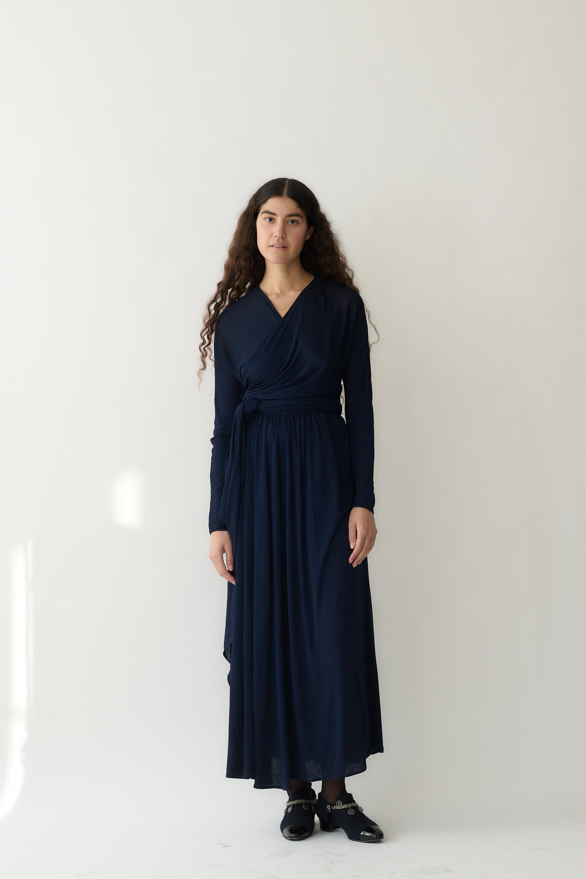 Geoffrey Beene Navy Wrap Dress - Desert Vintage